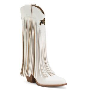 VACCARI BOOTS White Colorado Kacey Fringe Western Boots
